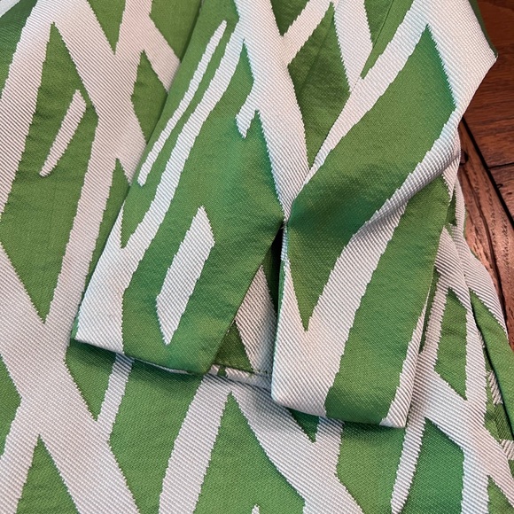 The Look Open Front Textured Lattice Look Coat Green Apple & White Small NWOT - Picture 12 of 12